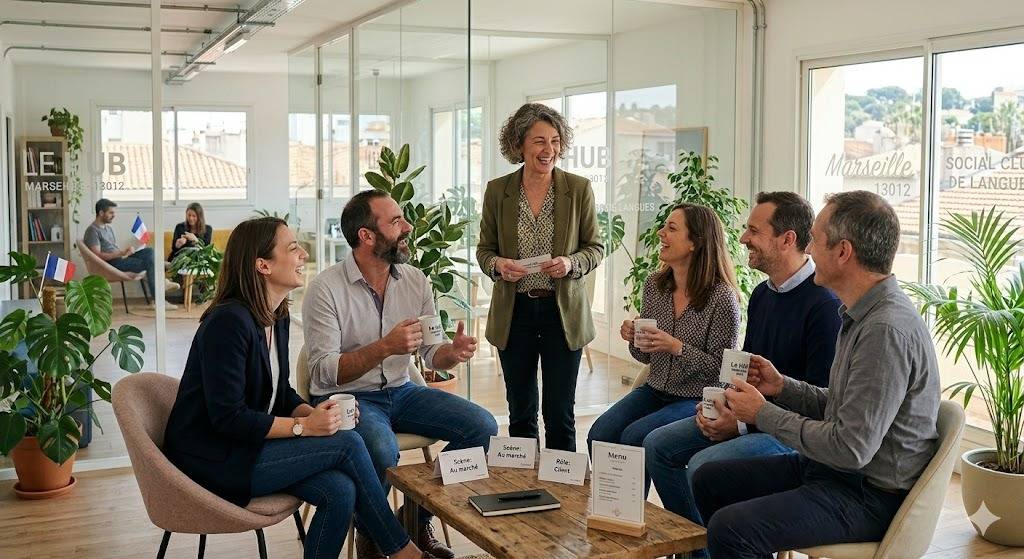 École anglais Marseille 13012 Saint-Barnabé cours adultes, professeur expert anglais Beaumont Les Caillols, séance anglais 1h30 Plan-de-Cuques Allauch, alternative association anglais Marseille Est petits groupes.