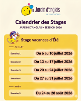 Réserver un stage d'anglais pour enfants en immersion totale au Jardin d'Anglais